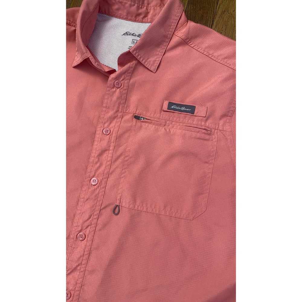 Eddie Bauer Performance Shirt Men's Size Large Salmon Vented Fishing Gorpcore